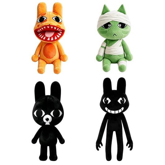 4Pack Animal Hospital Plush, Ratthew, Stalker, Intern, Smudge Horror Game Collectible Plushies, 11inch Soft Plush Toy for Game Fans