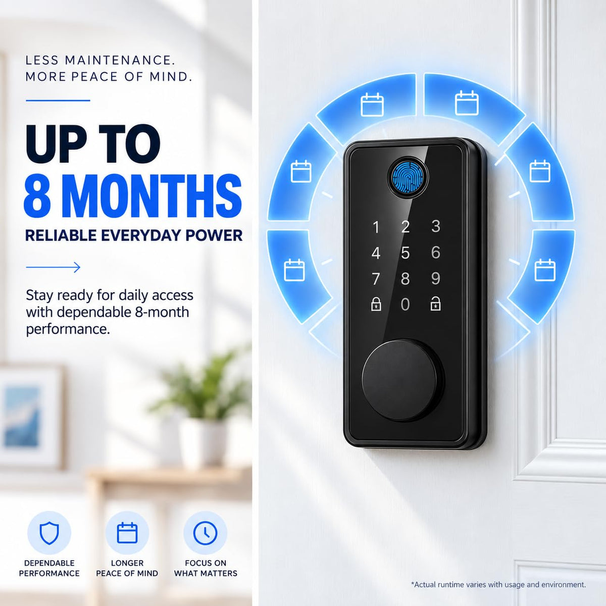 Fingerprint Door Lock, Keyless Entry Keypad Deadbolt for Bedroom Front Door
