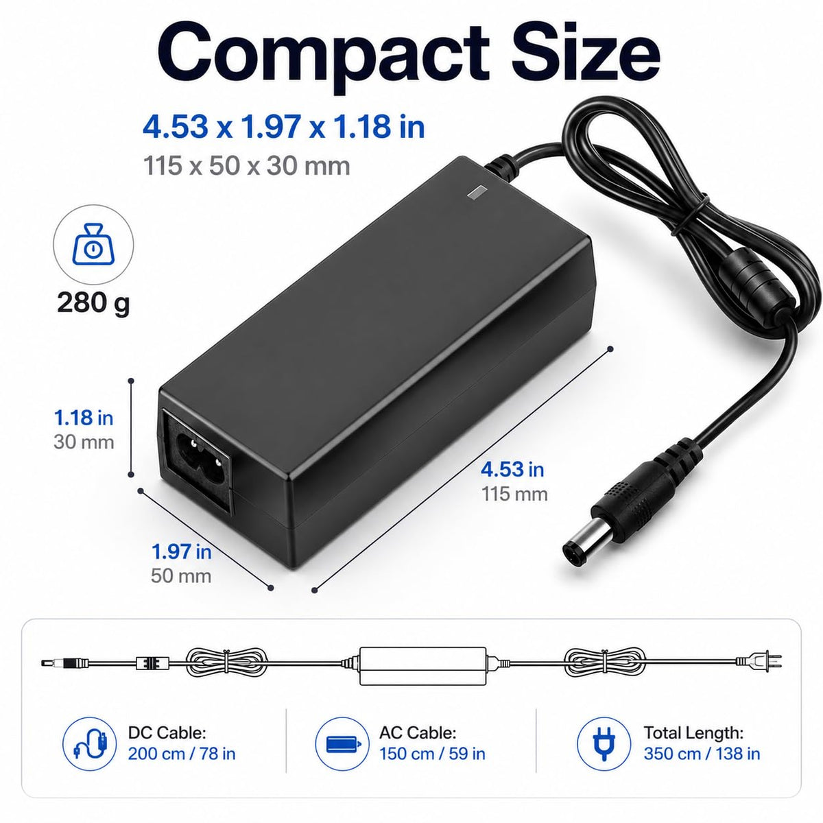 12V AC Adapter Power Supply Compatible with Pioneer DDJ-1000 DDJ-1000SRT DJ Controller, Replacement Charger Cord for DDJ 1000 SRT, DJ Controller Power Adapter
