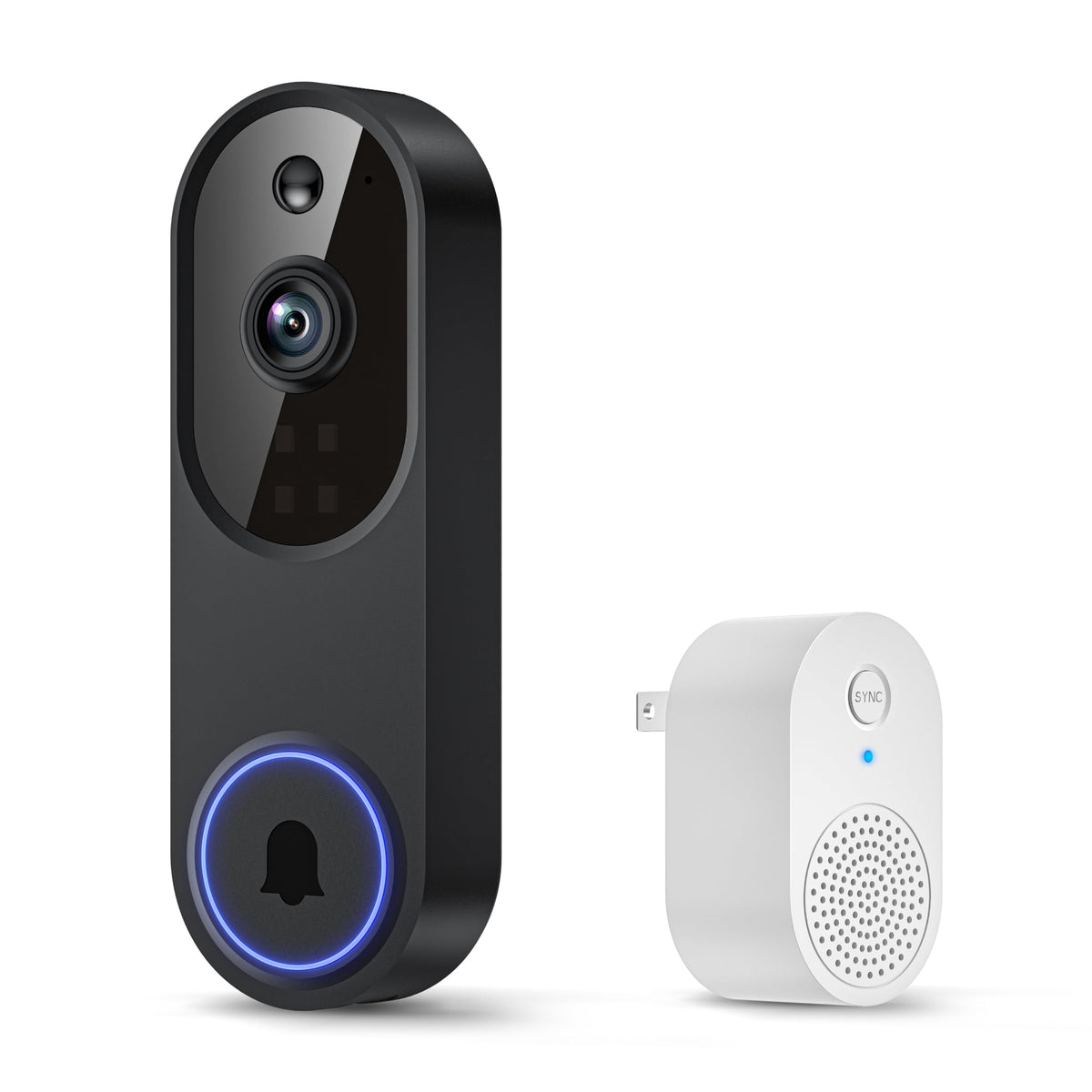 WarmBot 1080p Smart Wi-Fi Doorbell Camera with Doorbell Receiver, AI Motion Detection, Night Vision, Cloud Storage, 2 Way Audio, Battery Powered, 2.4GHz Wi-Fi Only