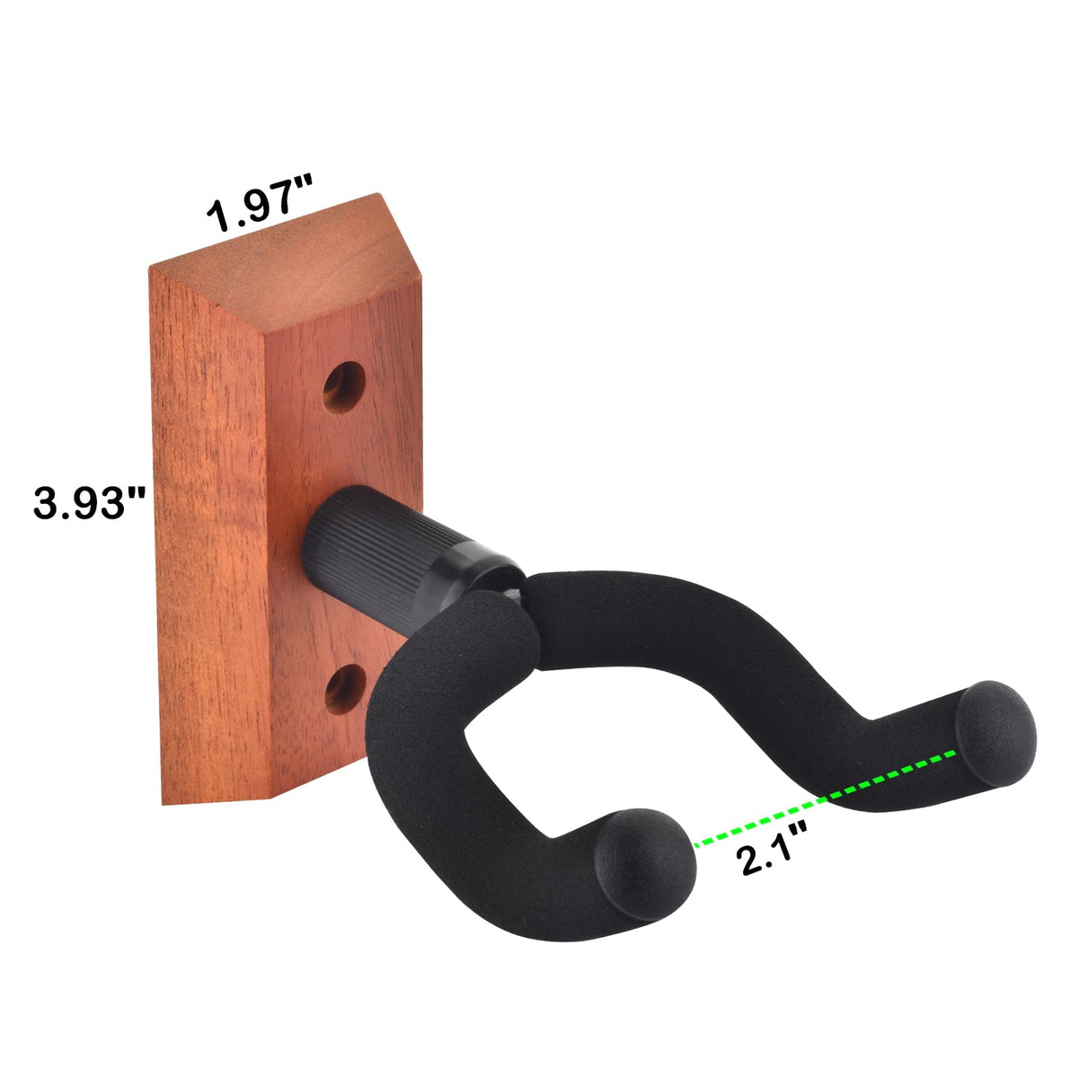 DOMMI Guitar Wall Mount 4 Pack, Guitar Hanger with Rotatable Soft Hook for All Size Guitars, Hardwood U-Shaped Guitar Holder Wall Mount for Acoustic, Electric Guitar, Bass (Mahogany)