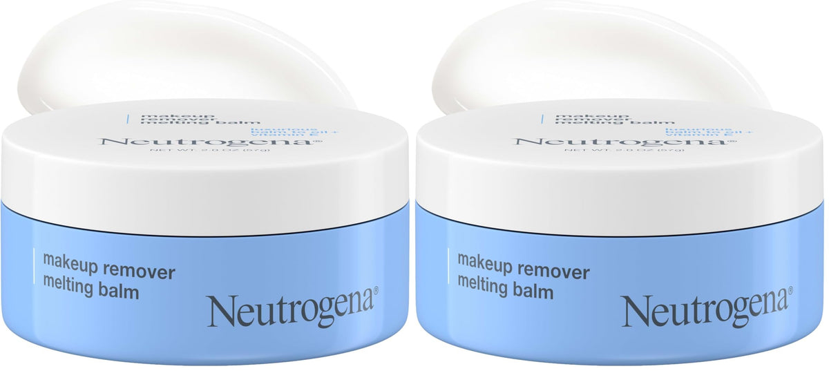Neutrogena Makeup Remover Melting Balm to Oil with Vitamin E, Gentle and Nourishing Cleansing Balm for Eyes, Lips, or Face, Travel-Friendly for On-the-Go, 2.0 oz (Pack of 2)