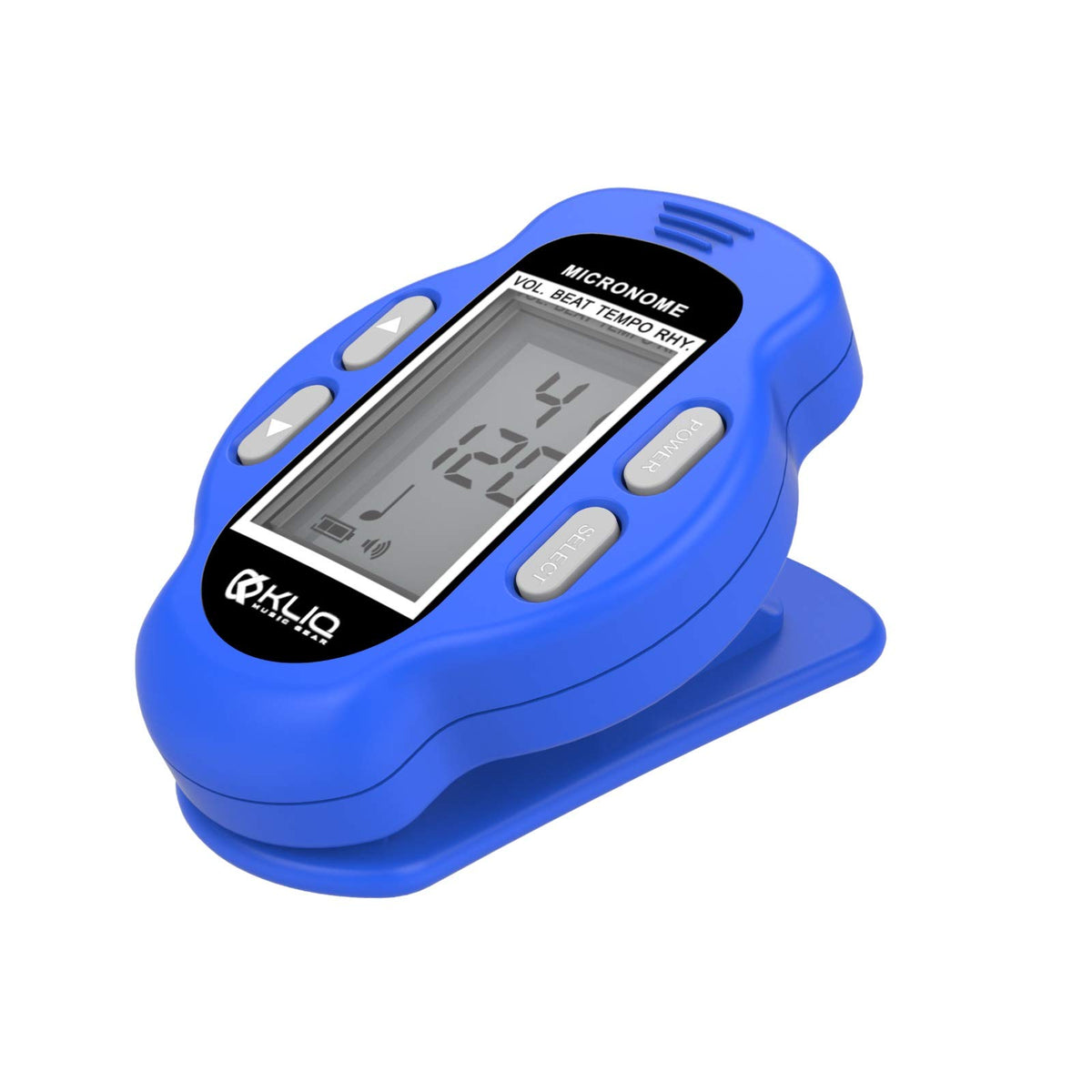 KLIQ MicroNome - Mini Rechargeable Digital Metronome - with Speaker (Digital Volume, Beat and Tempo Adjustment) Designed for use with Piano, Guitar, Saxophone, Flute, Violin, Drum (Blue)