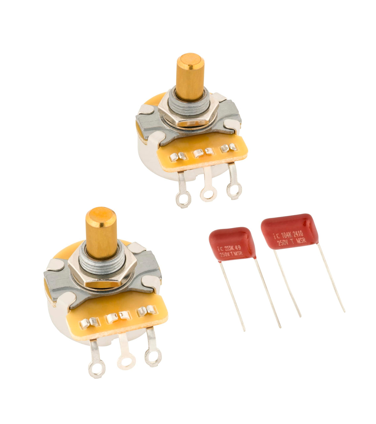 Telecaster Solid Shaft Potentiometer and Capacitor Kit, 2-Pack