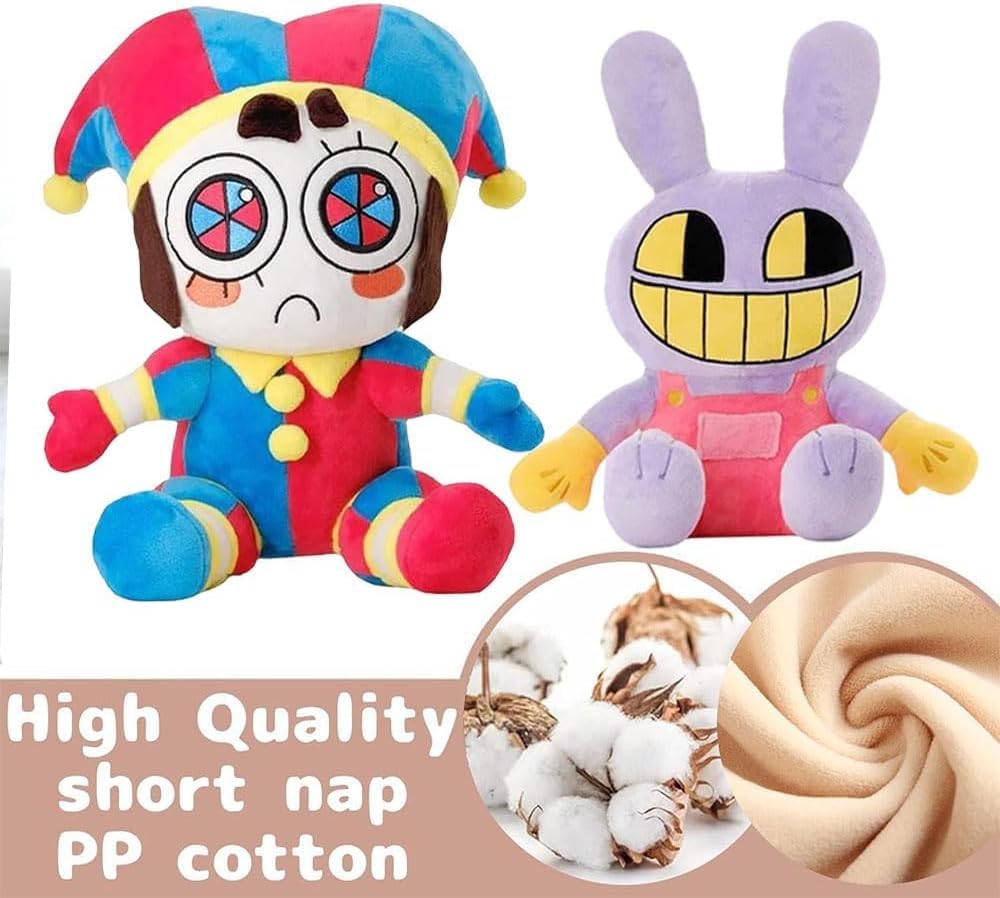 Nultse Jax and Pomni Plush,Horror Cute Stuffed Plushies Doll Toys, Jax and Pomni Plush for Birthday Christmas, Kids and Adults Choice (2pcs)