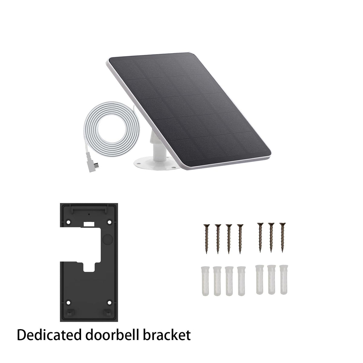 5W Solar Charge Compatible with Ring for Video Doorbell (2nd Generation - 2020 Release) （White）