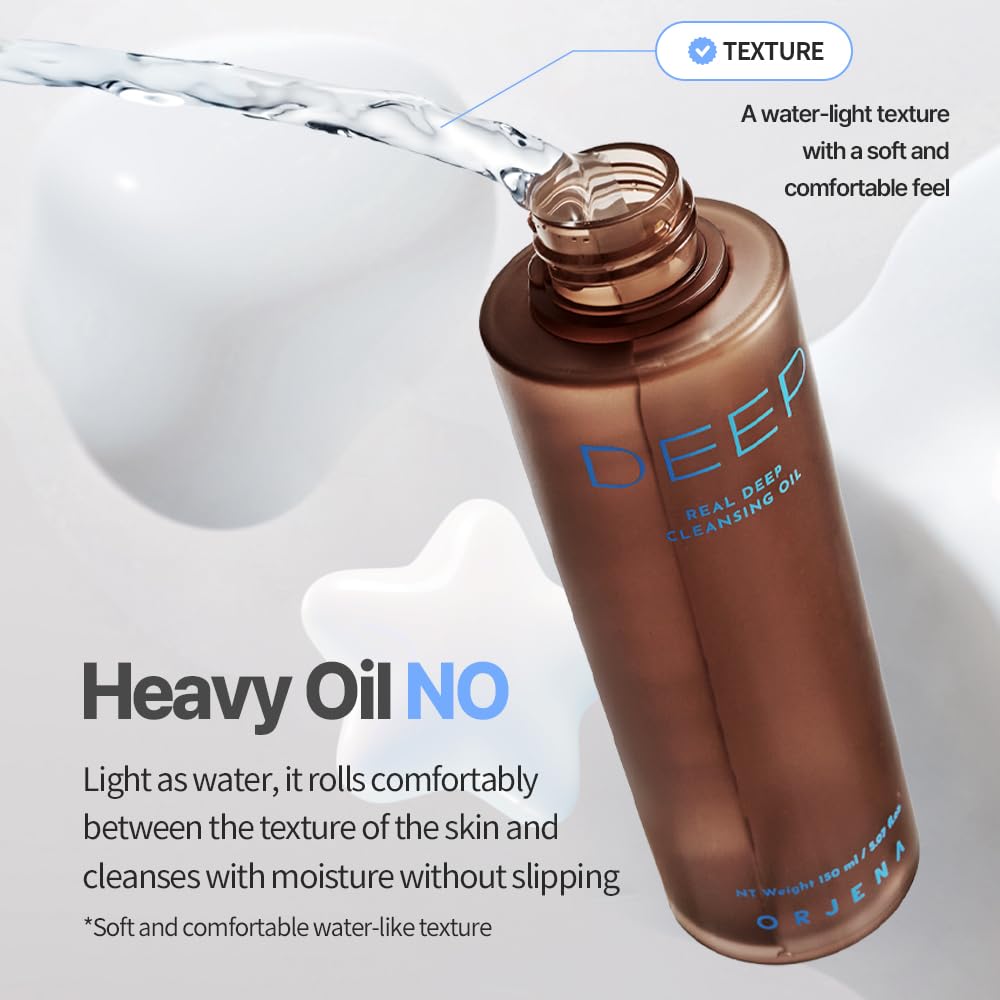 OJRN ORJENA Real Deep Cleansing Oil, Makeup Remover, 5.07 fl oz