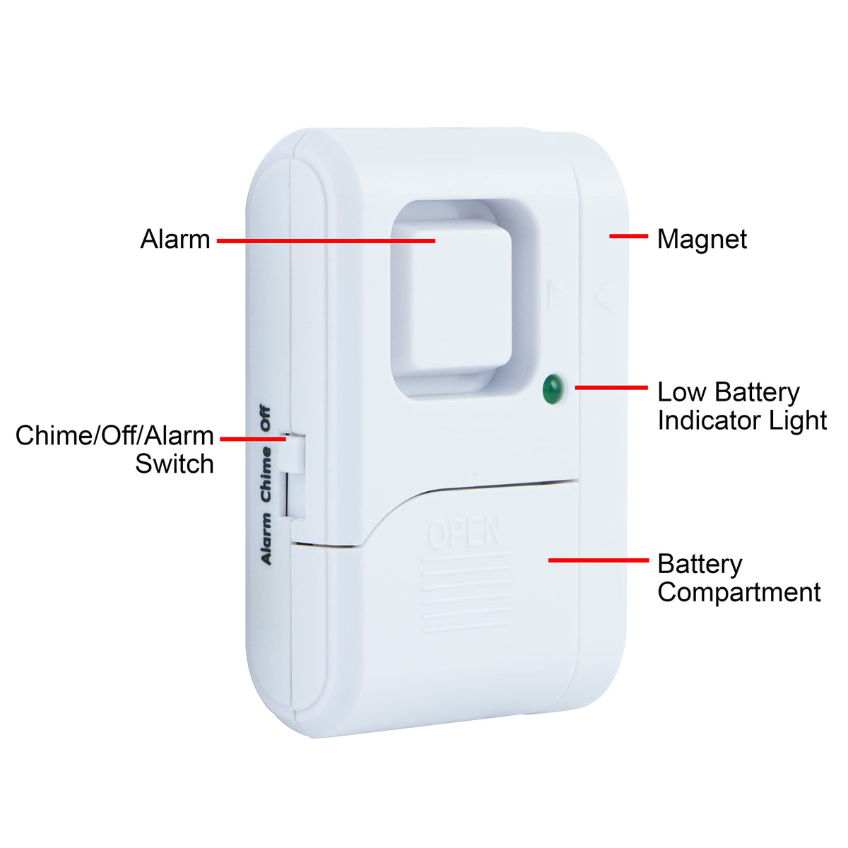 UltraPro Personal Security Window and Door Alarm, 6 Pack, Wireless Chime