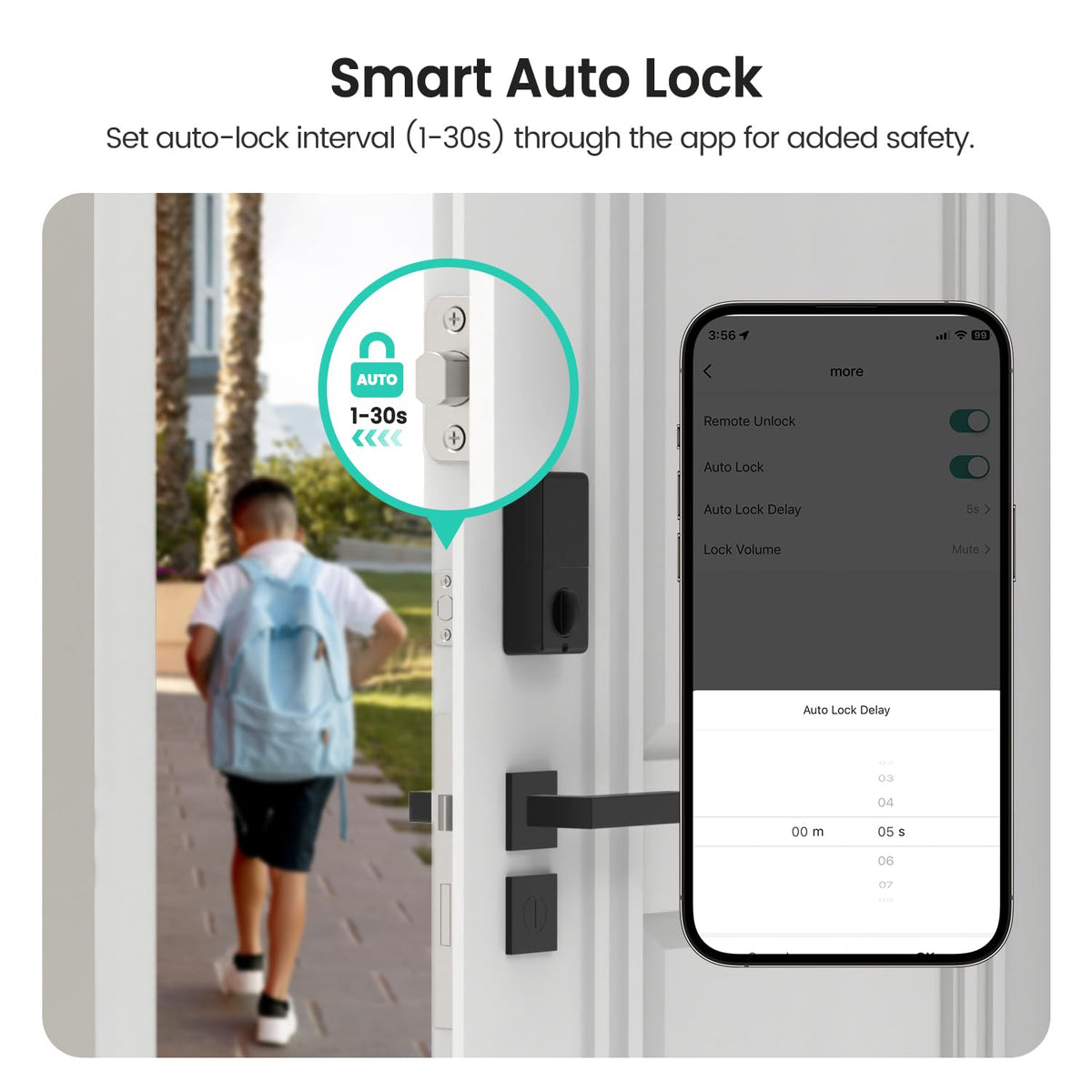 TREATLIFE Smart Door Lock with WiFi Bluetooth Gateway, Keyless Entry Door Lock with Code, Fingerprint and Keypad Deadbolt for Front Door, App Remote Control, Auto Lock, Black