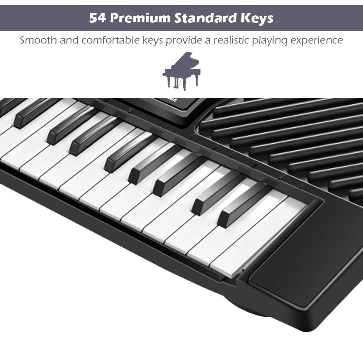 Tangkula 54-Key Kids Electronic Piano Keyboard, Black