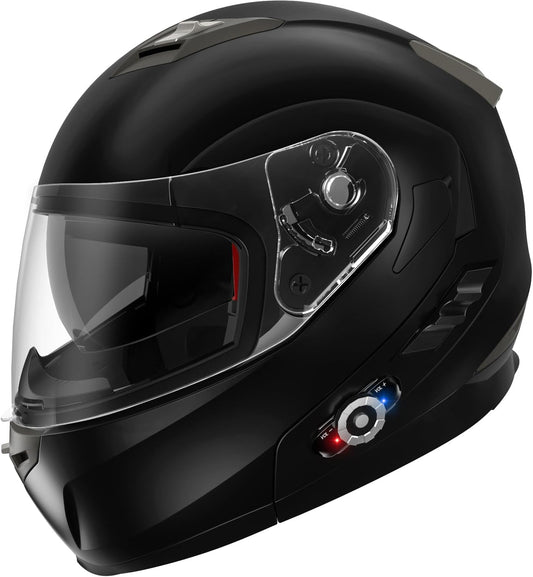 Motorcycle Helmet Bluetooth 5.0 Integrated New EPS FreedConn BM2-S Modular Flip Up Dual Visor Motorbike Helmet DOT FMVSS-218 Approved MP3 FM for Adults Men Women