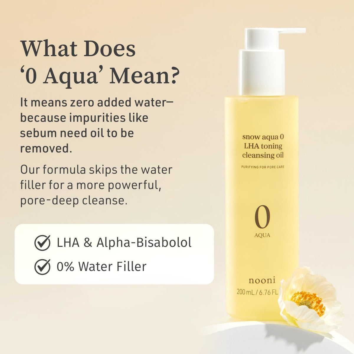 NOONI Snow Aqua 0 LHA Toning Cleansing Oil - Makeup Blackhead Remover