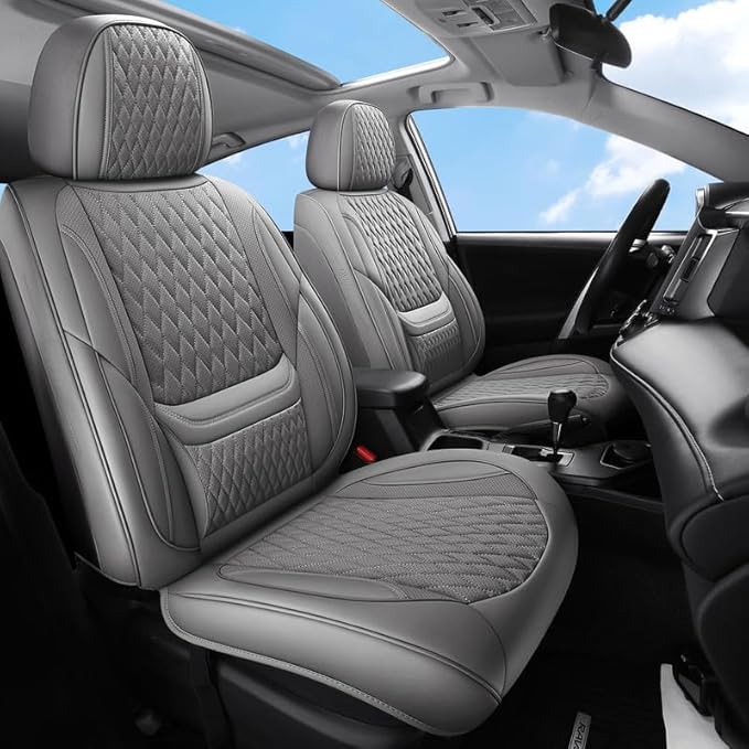 Car Seat Covers Full Set Custom Fit for Chevrolet/Chevy HHR 2006-2011 - Premium Faux Leather with Lumbar Support | Breathable, Waterproof, Anti-Slip, Durable (Gray,Full Set)
