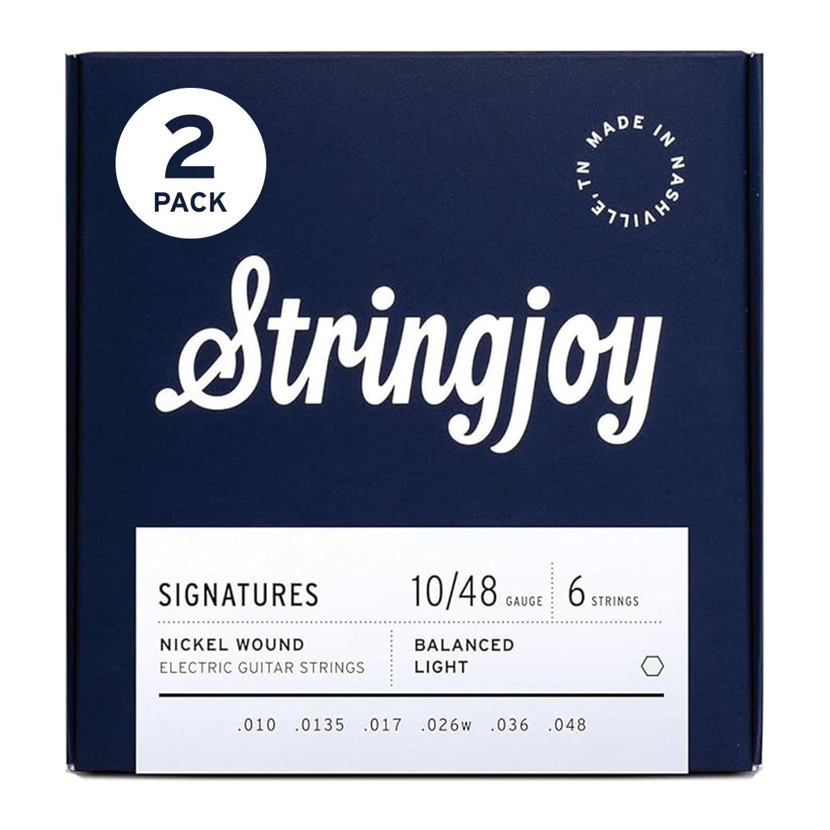 Stringjoy 10-48 Balanced Light Signatures Electric Guitar Strings - 2PK