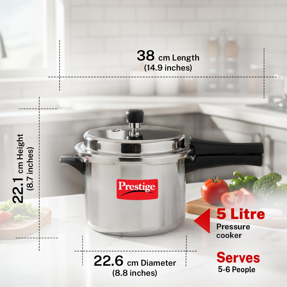 Prestige Popular Aluminum Pressure Cooker