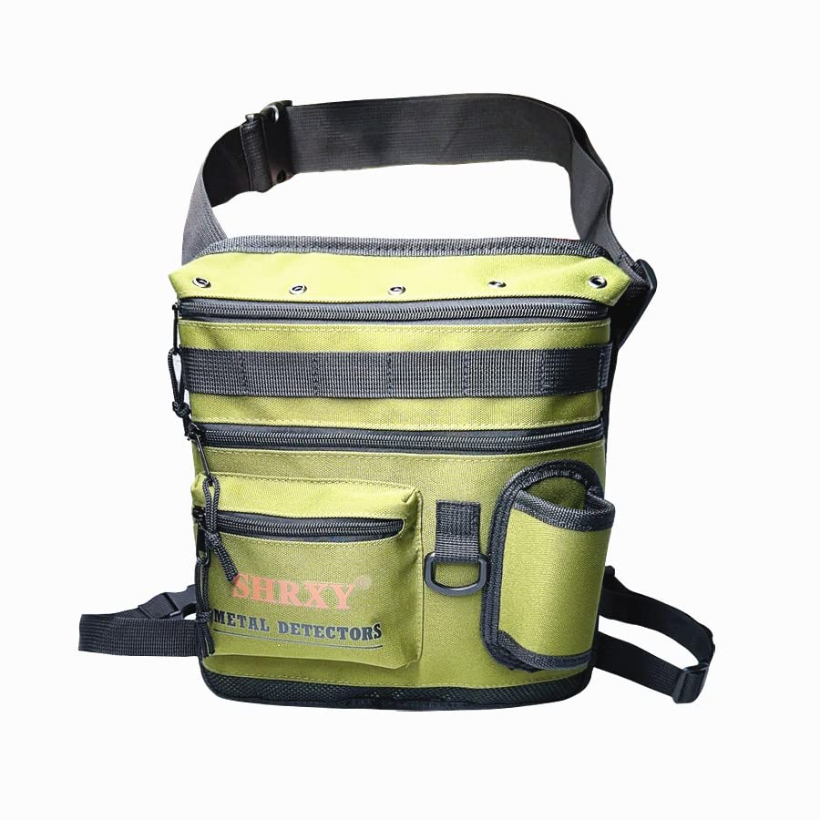 shrxy Metal Detecting Finds Bag Waist Digger Pouch Tools Bag for PinPointer Garrett Detector Xp ProPointer Accessories (Grassgreen)