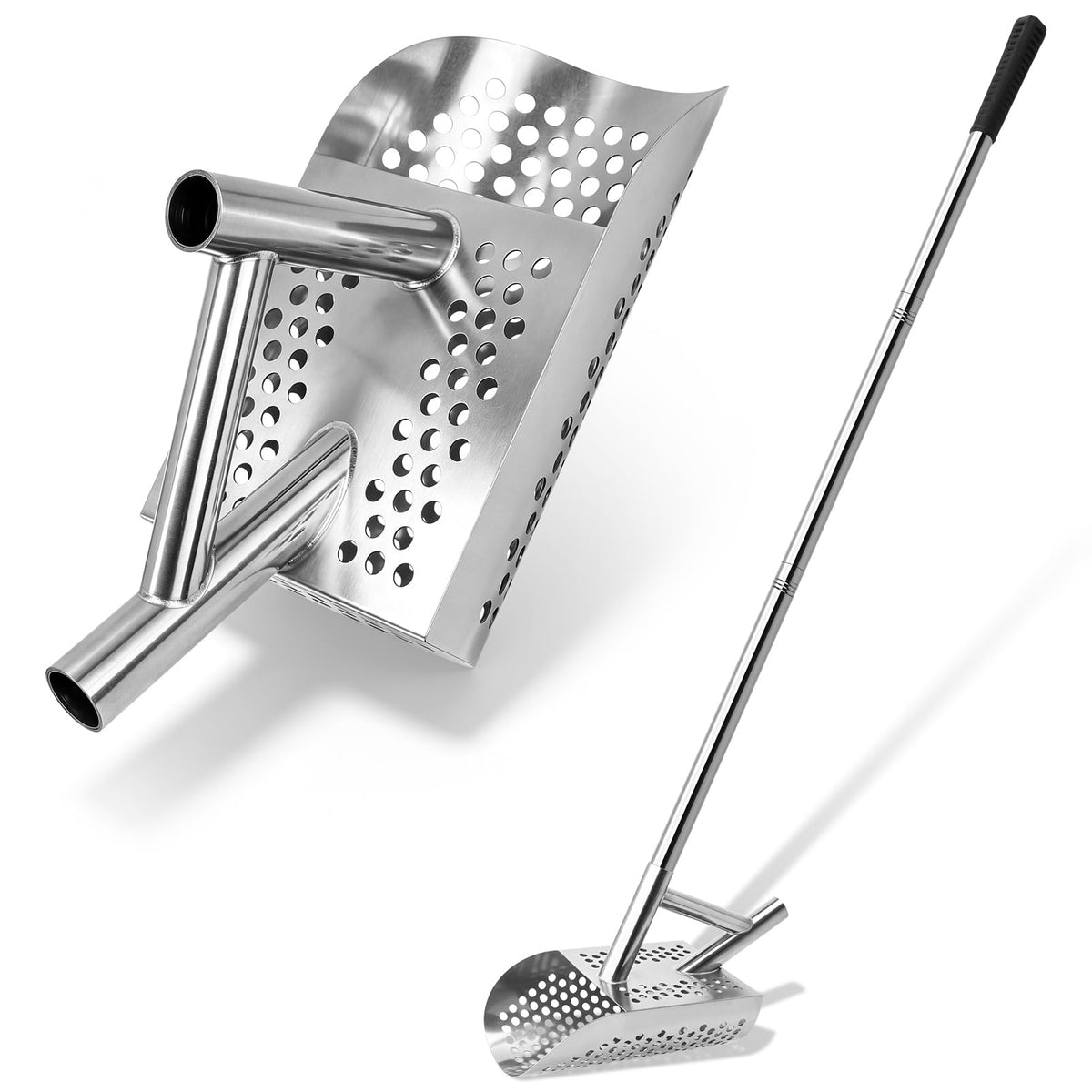 SANLIKE Sand Scoop for Metal Detecting, Stainless Steel with Long Handle