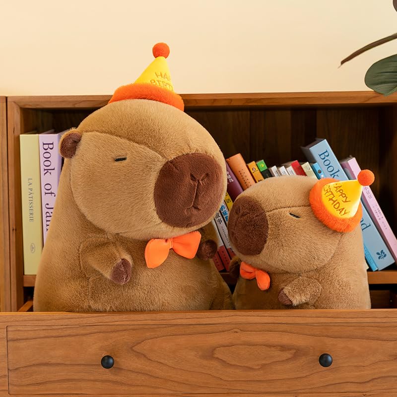 Arkdorz Cute Birthday Capybara Plush,12inch Kawaii Capybara Stuffed Animal Soft Stuffed Toy Birthday Gifts Party Decoration for Kids