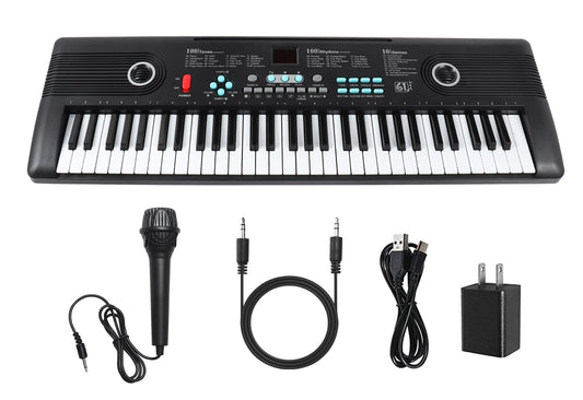 61 Keys Piano Keyboard, Electronic Digital Piano with Built-in Speaker Microphone, Portable Keyboard Gift Teaching for Beginners, Electric Piano for Kids, Birthday Gift for Children