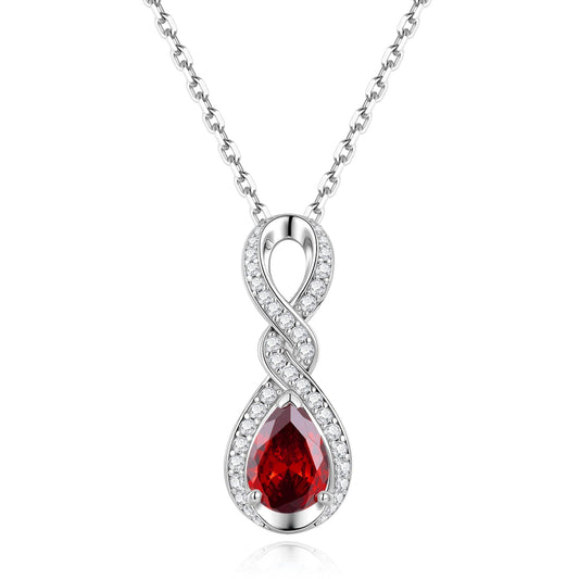 FANCIME Garnet Necklace For Women January Birthstone Jewelry