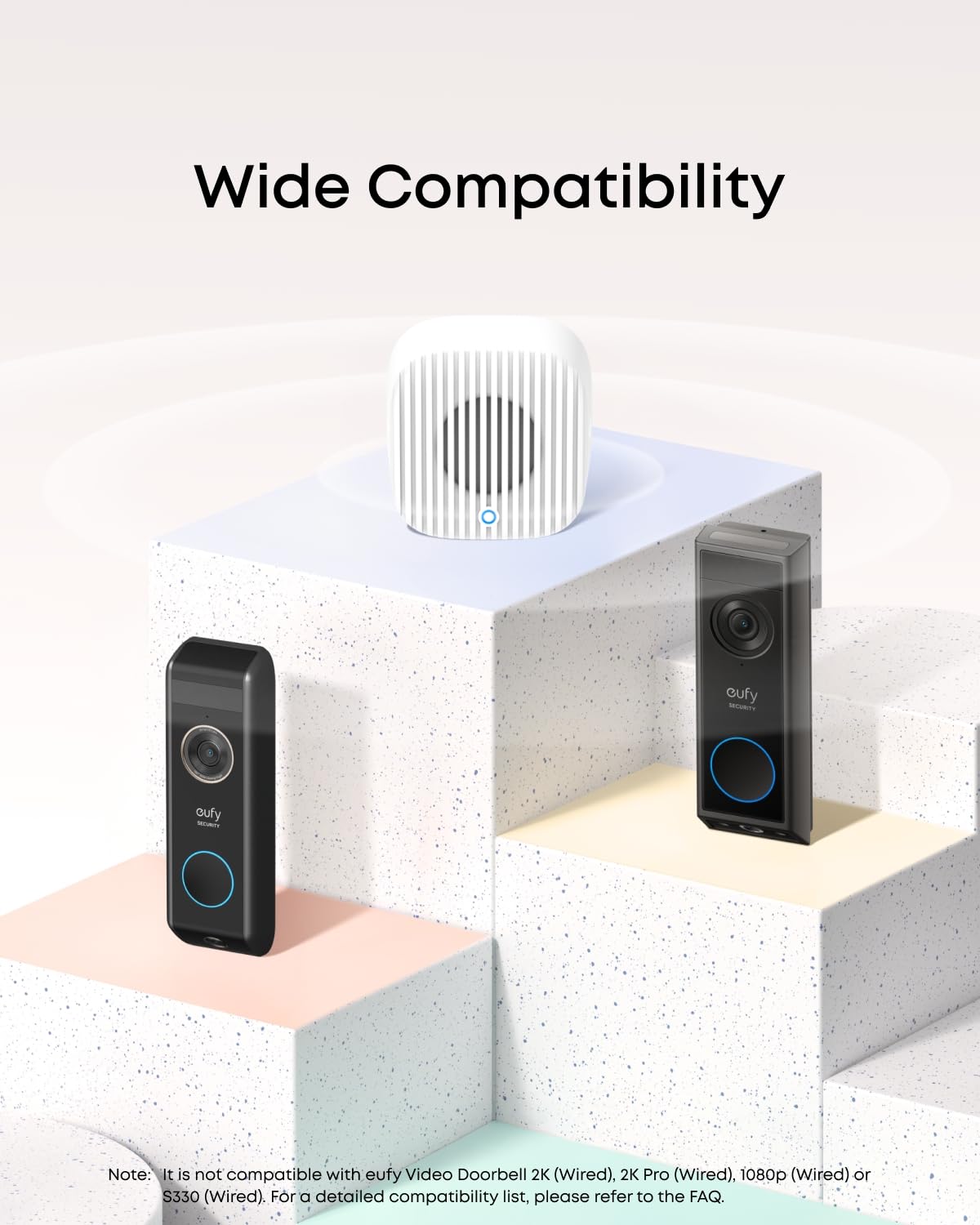 eufy Video Doorbell Chime 2, 10 Built-In Chimes, 2.4 GHz and 5 GHz Dual-Band Wi-Fi, Easy Setup, Bluetooth Auto-Pairing, Adjustable Volume Up to 80 dB