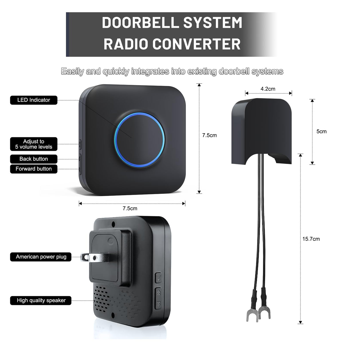 Wireless Doorbell Chime for Blink video Doorbell (1st/2nd gen) for Home
