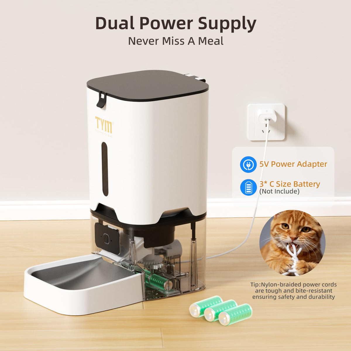7L Automatic Cat Feeder, WiFi Timed Food Dispenser for Cats Small Pets