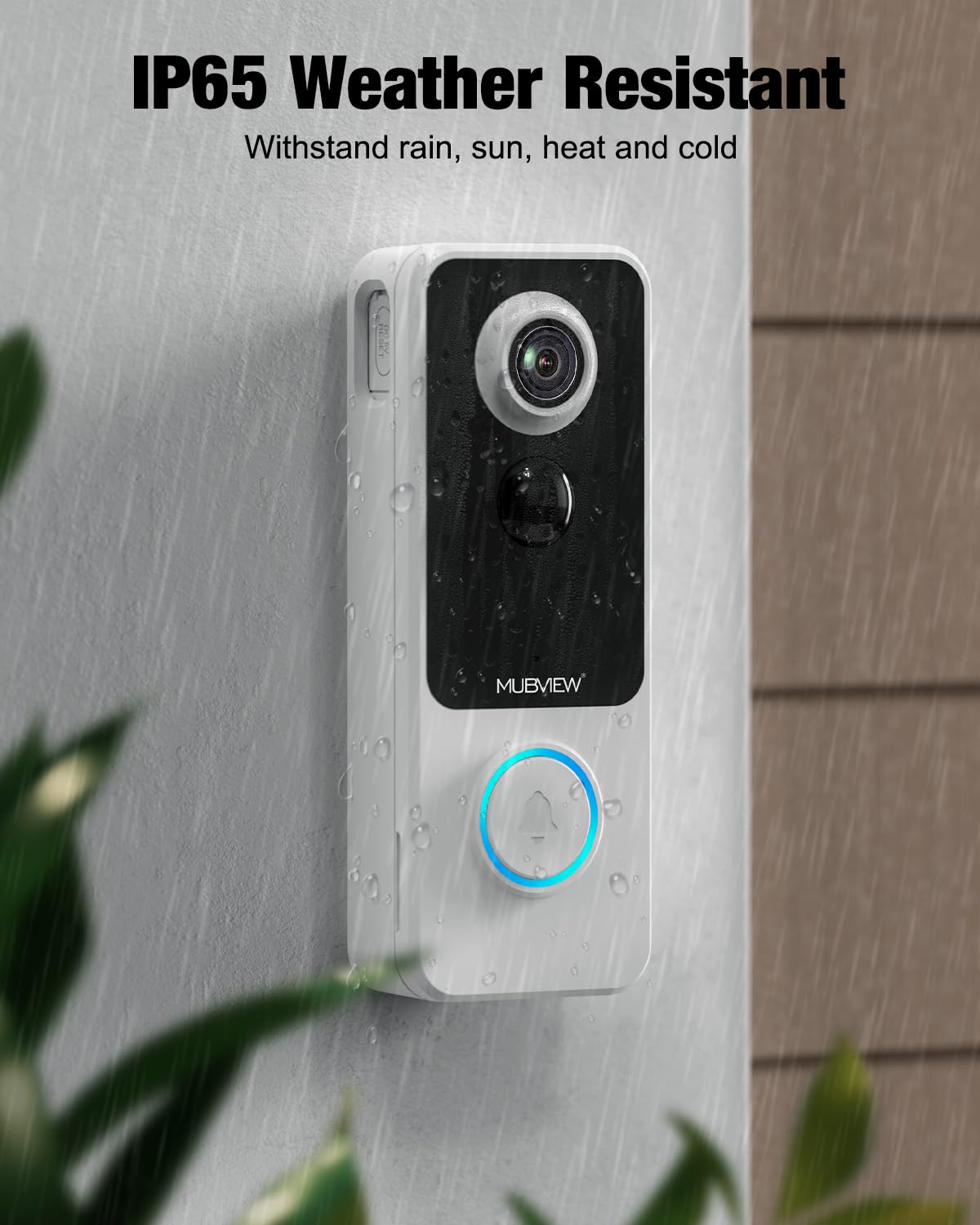 MUBVIEW Wireless Video Doorbell Camera with Chime, No Subscription, 1080p