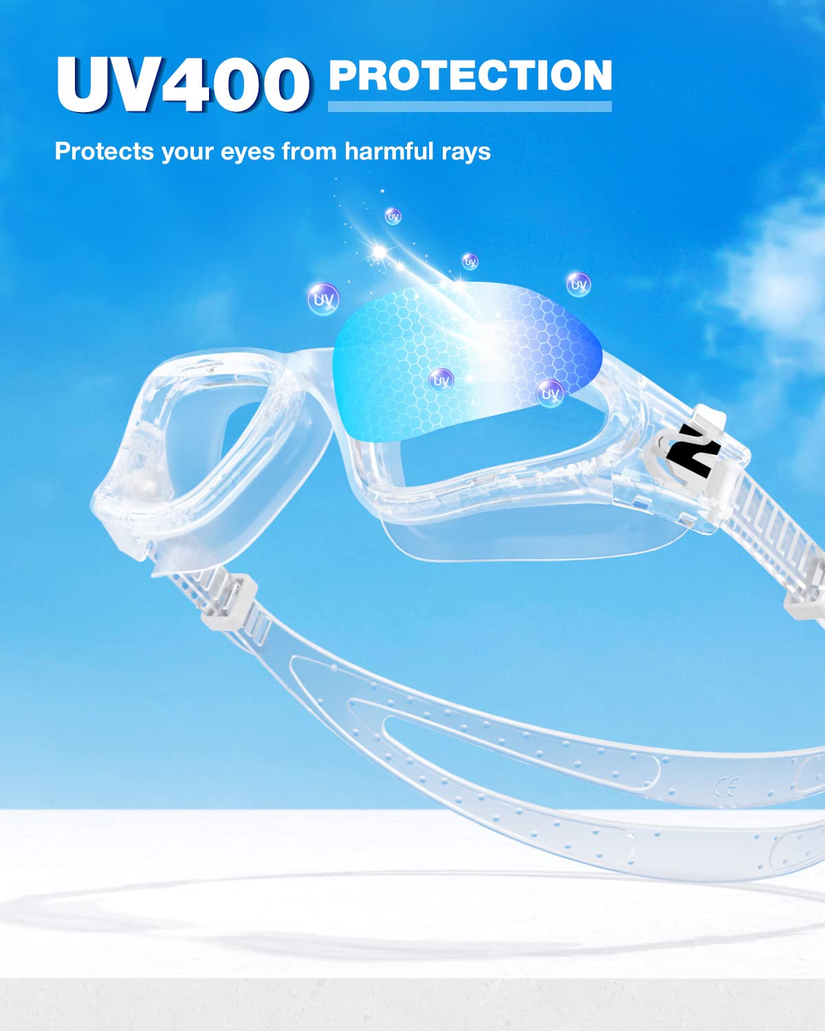 ZIONOR Swim Goggles, G1 SE Swimming Goggles Anti-Fog for Adult Men Women