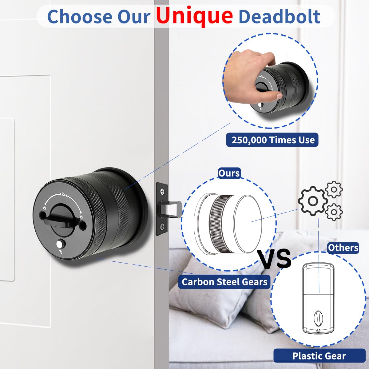 Buoan Keyless Entry Door Knob with Keypad, Electronic Deadbolt Door Lock