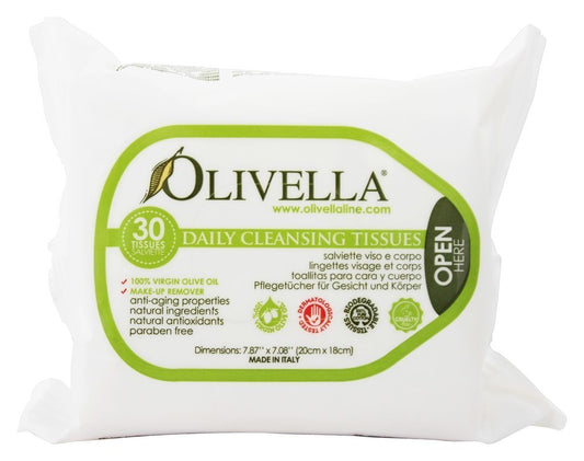 Olivella Daily Cleansing Tissues 30 ea (Pack of 3)
