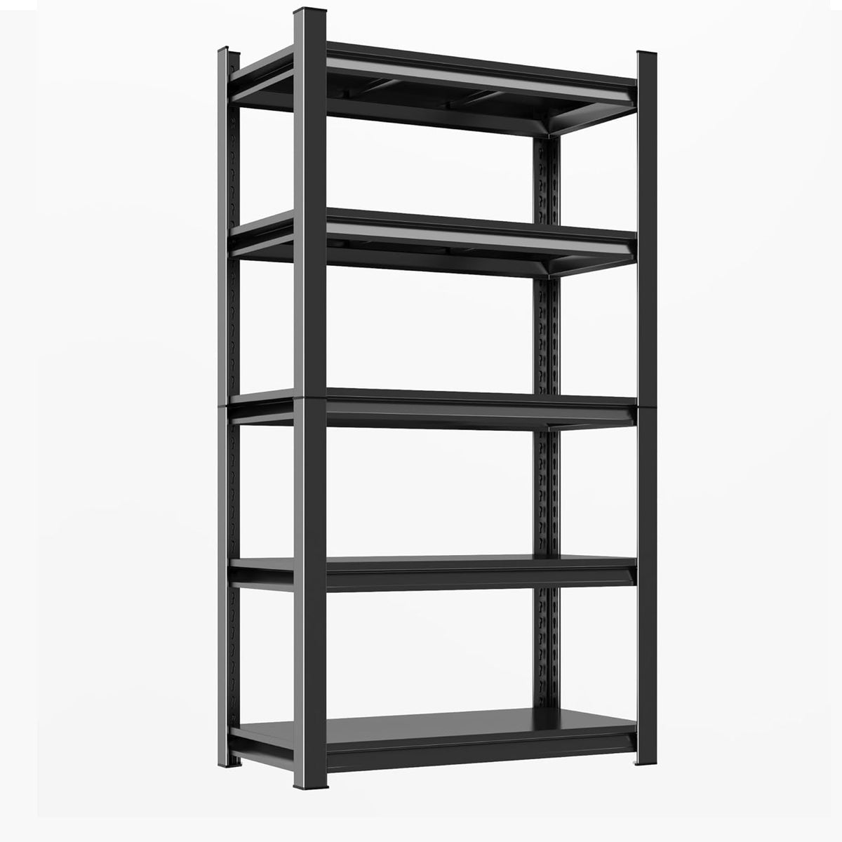 63"H Garage Shelving Heavy Duty Rack, 3000 LBS Extra Large Capacity 5 Tier Adjustable Storage Shelves, Metal Industrial Shelf Units for Garage, Basement and Warehouse, 63"H×35.4"W×13.78"D, Black