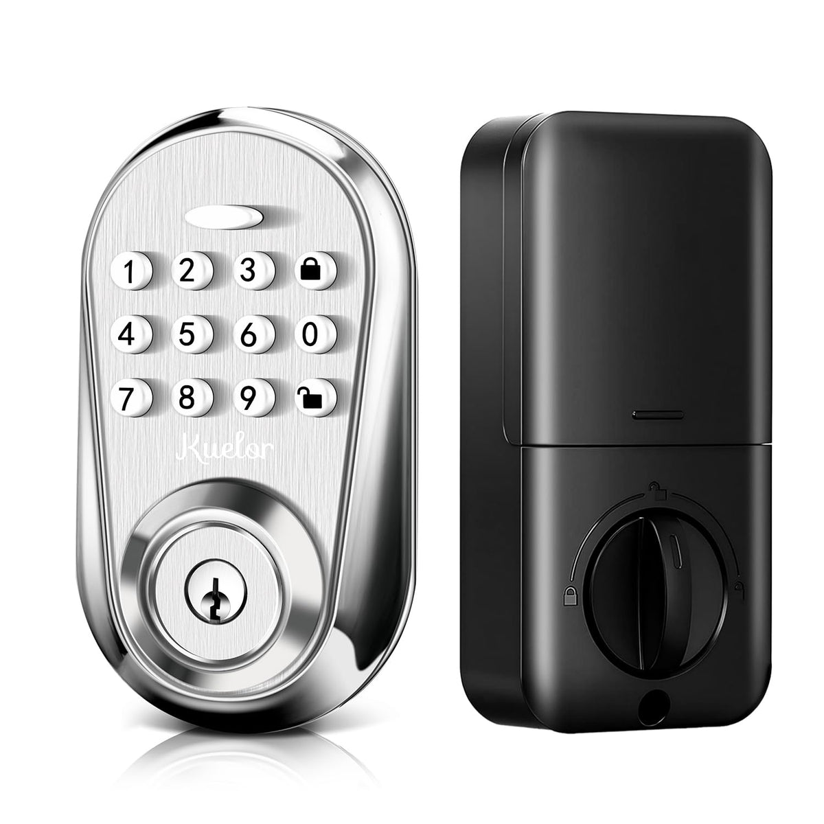 Keyless Entry Door Lock with Keypad Smart Deadbolt for Front Door (Silver)