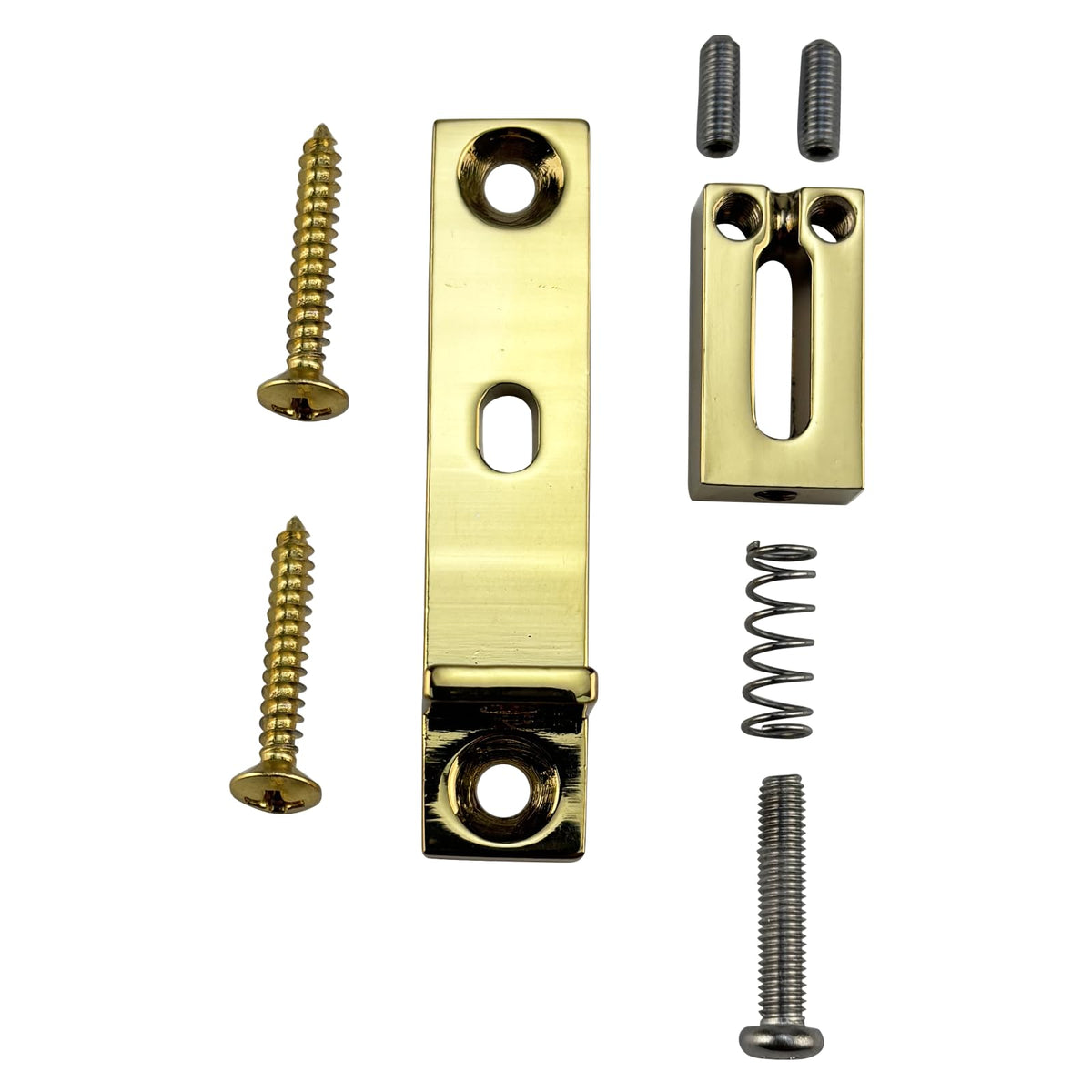 OVSAL Pack of 6 10.5mm Single String Guitar Bridge Zinc Alloy Individual Fixed Hardtail Bridge for 6 String Electric Guitar Replacement Parts Gold