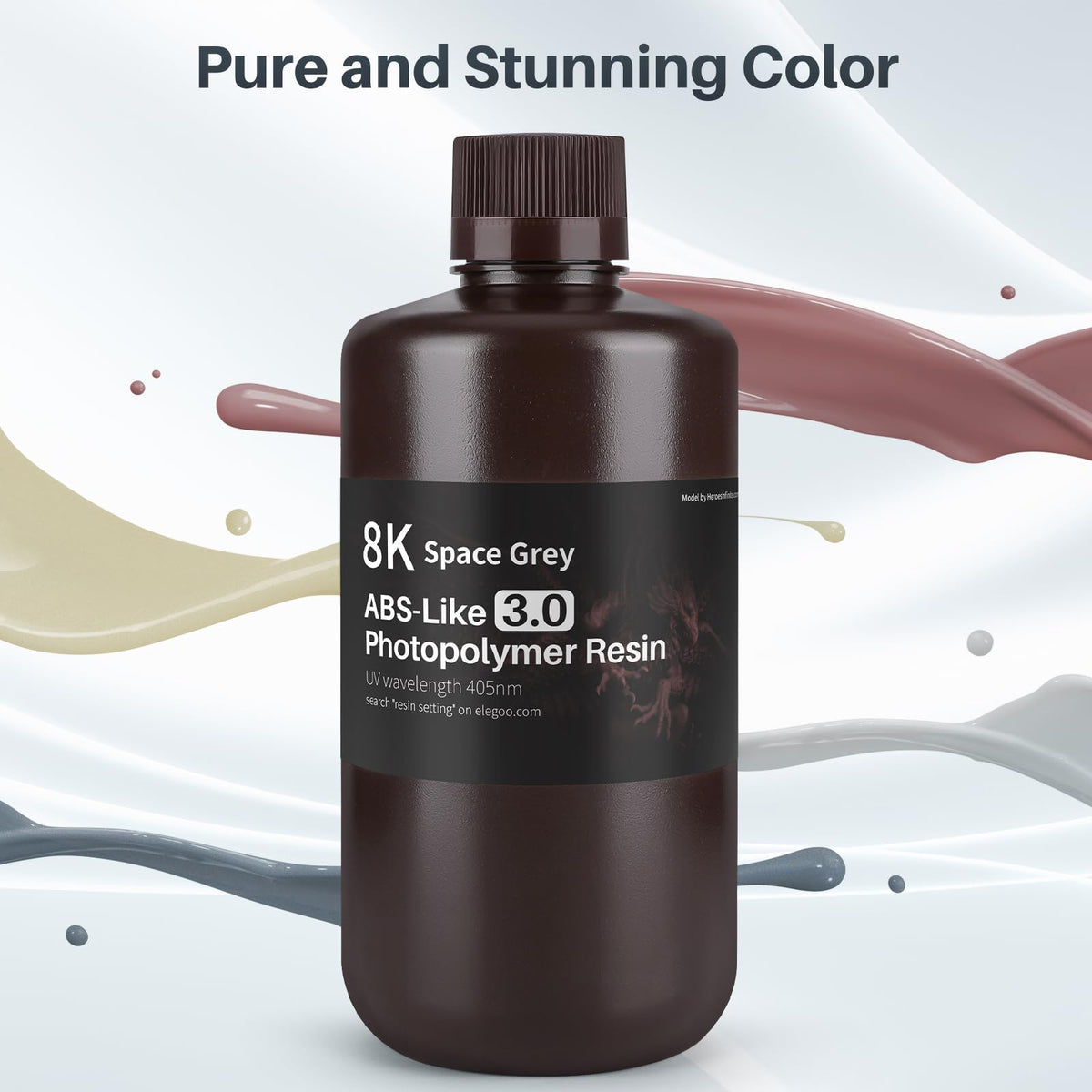 ELEGOO ABS-Like 3D Printer 8k Resin 3.0, 405nm UV-Curing LCD Resin High Precision Fast Curing Non-Brittle Photopolymer Resin for LCD Printing White Smoke 2KG