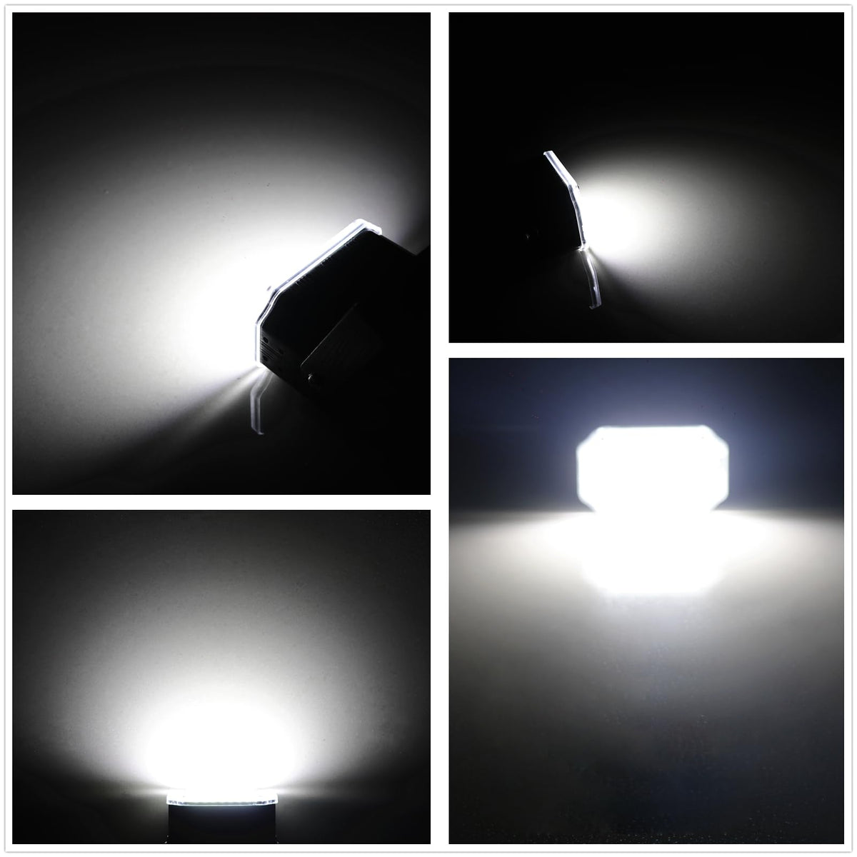 AQOOL 2-Pack LED White Strobe Lights for Halloween, Mini 36 LED Strobe