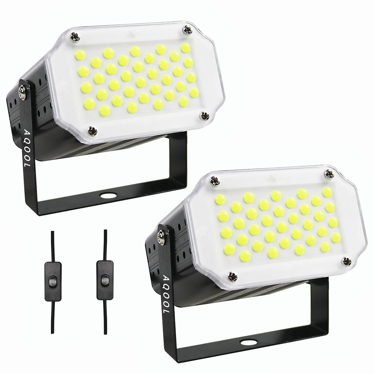 AQOOL 2-Pack LED White Strobe Lights for Halloween, Mini 36 LED Strobe