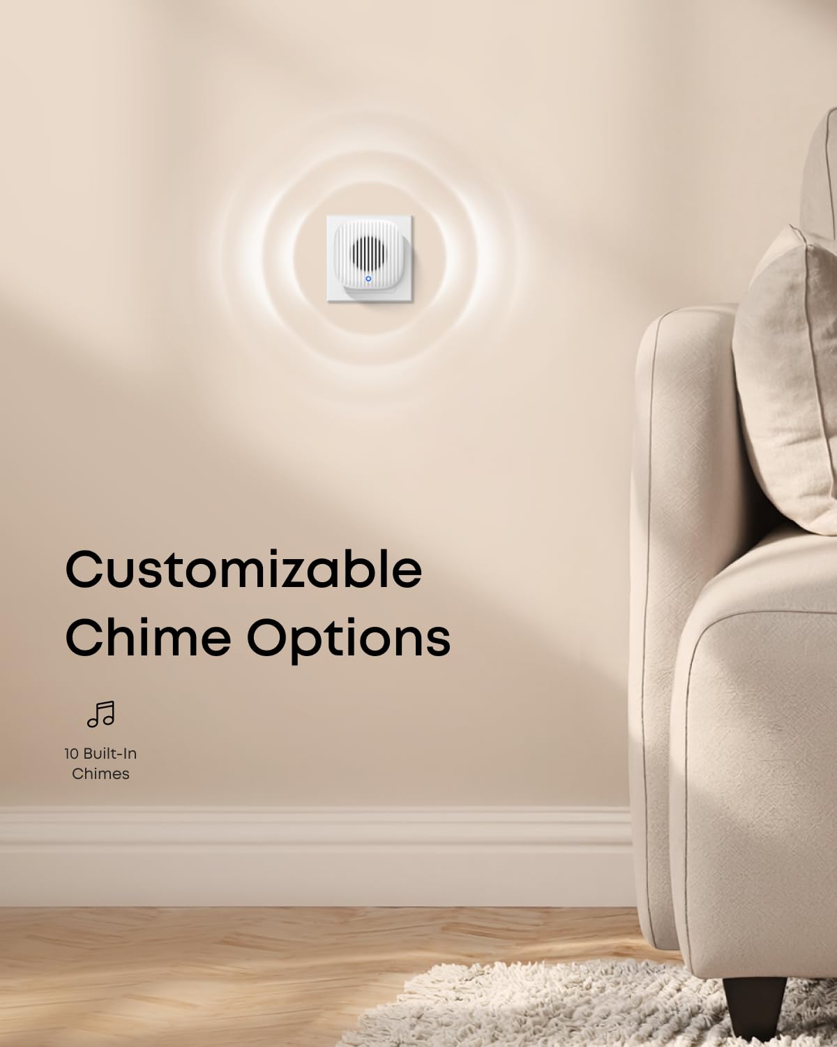 eufy Video Doorbell Chime 2, 10 Built-In Chimes, 2.4 GHz and 5 GHz Dual-Band Wi-Fi, Easy Setup, Bluetooth Auto-Pairing, Adjustable Volume Up to 80 dB