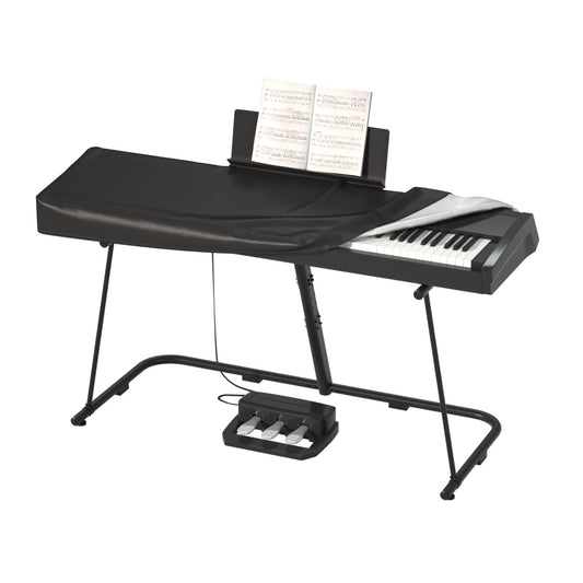 61/88 Keys Piano Cover,Waterproof,Dustproof,UV-proof Digital Piano Cover for 61/88Keys , 420D silver coated Oxford cloth, with Music Stand Zipper, Adjustable Drawstring (BLACK-88KEYS)