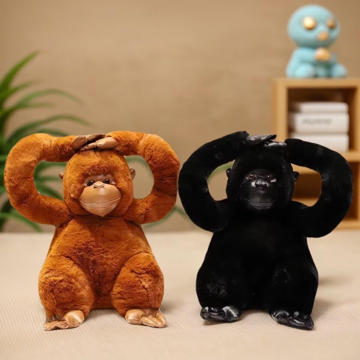 KLLKR 10" Chimpanzee Stuffed Animal, Plush Soft Gorilla Toy, Plush Doll Animal Toys, Interactive Plush Pillows Suitable for Children and Adults