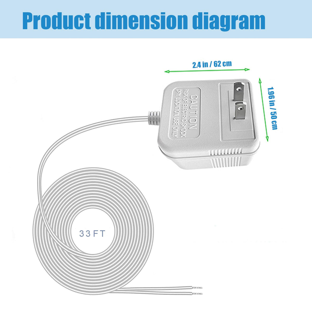 24V Doorbell Transformer， 24V500mA Video Doorbell Power Adapter