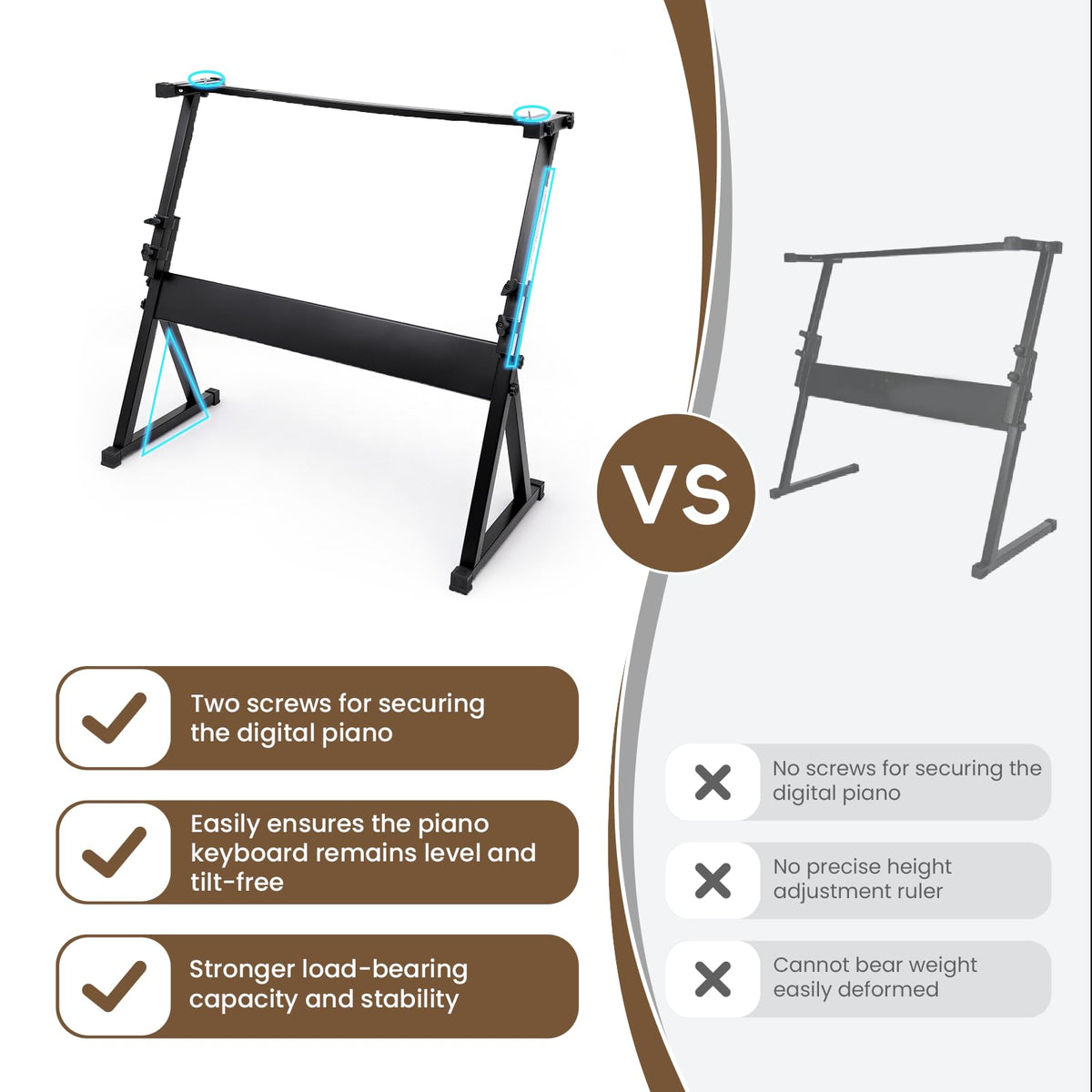 tipatyard Adjustable Z Style Keyboard Stand