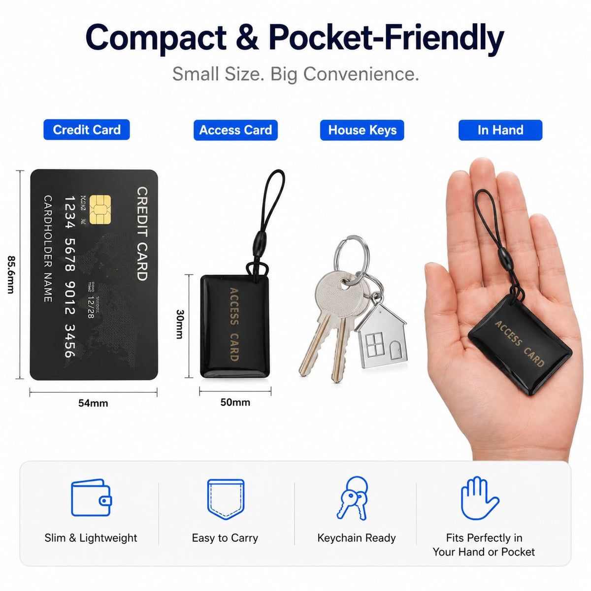 czceo 10 Pack RFID IC Cards for Smart Door Locks, 13.56MHz Key Fobs