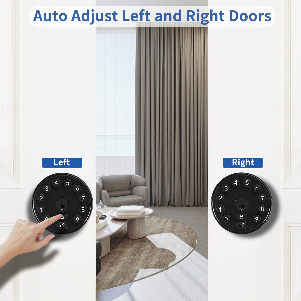 Buoan Keyless Entry Door Knob with Keypad, Electronic Deadbolt Door Lock