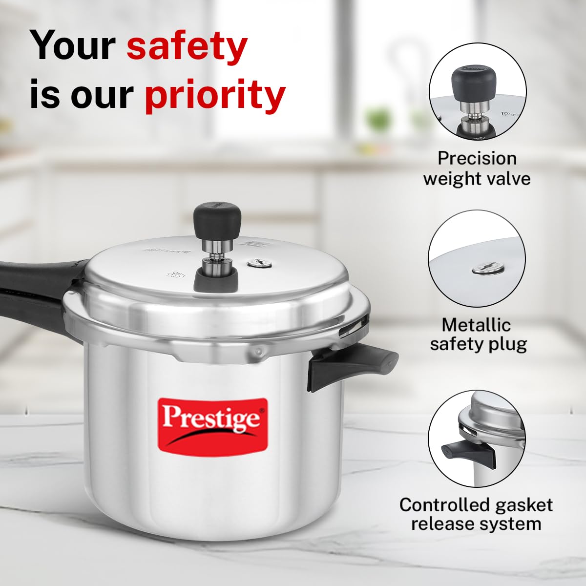 Prestige Popular Aluminum Pressure Cooker