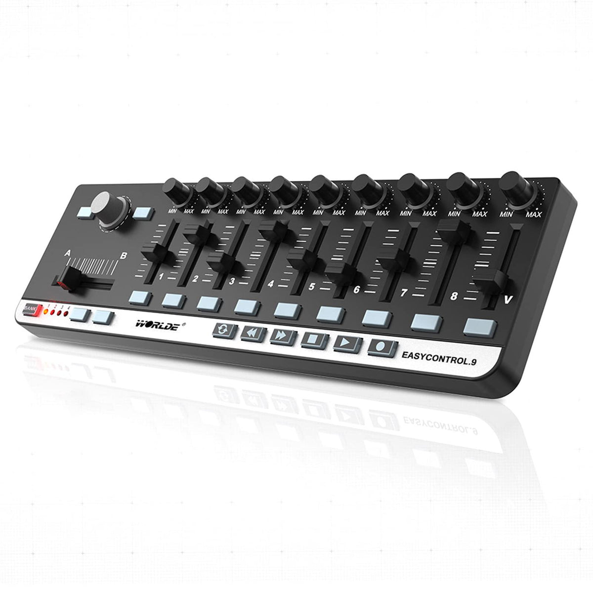 Btuty USB MIDI Controller with 9 Faders 9 Knobs for Music Production