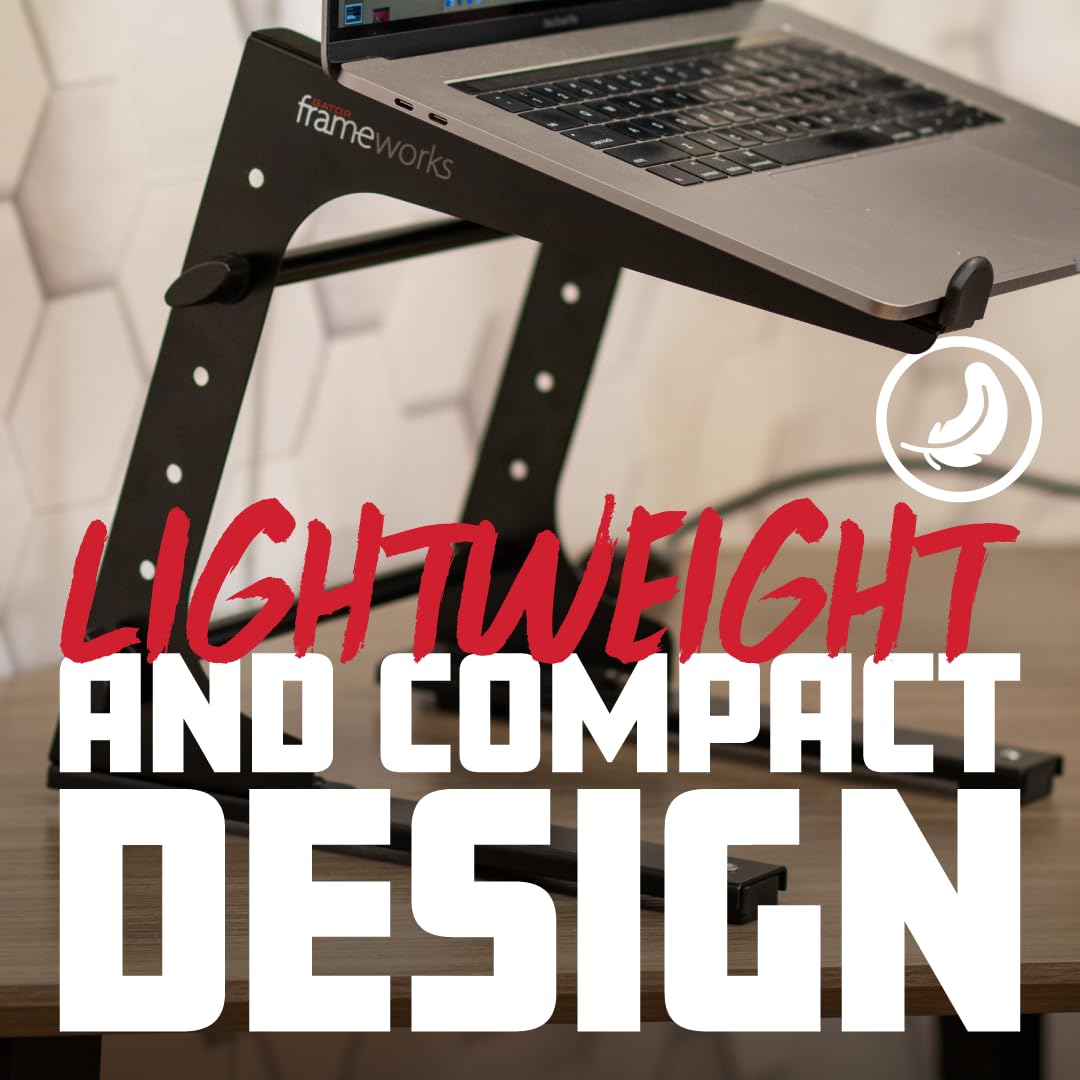 Gator Frameworks Portable Desktop Laptop/DJ Controller Stand with Fixed Height, (GFWLAPTOP1000)