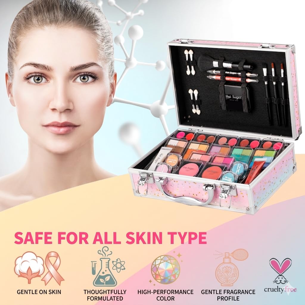 Hot Sugar Makeup Kit for Teenager Girls Starter Cosmetics Set Rainbow