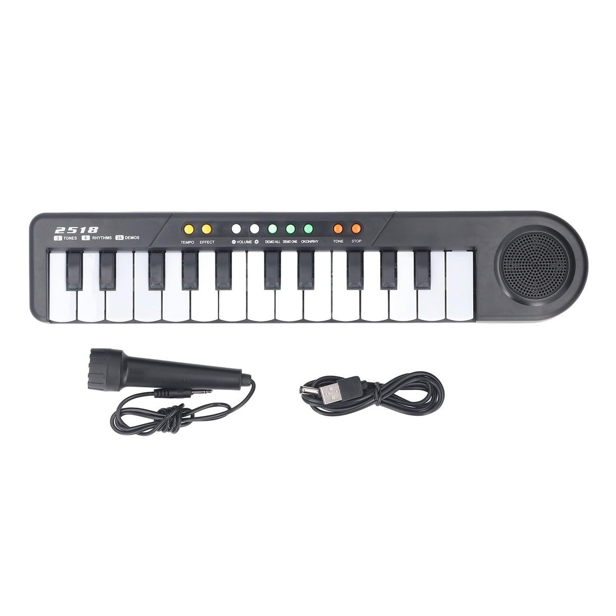 Digital Piano Keyboard with 25 Keys for Adjustable Tones, Rhythm Options, Sound Effects, User-friendly Music Toy, with 24 Demos Classic Songs, for Ages 3 and Up