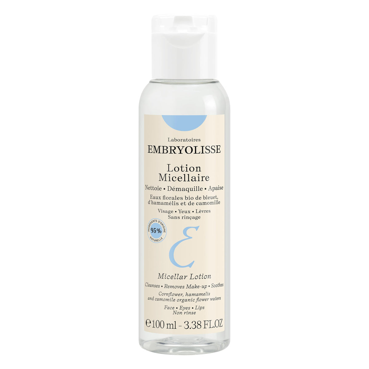 Embryolisse Micellar Water, Makeup Remover for Sensitive Skin, 3.38 Fl Oz